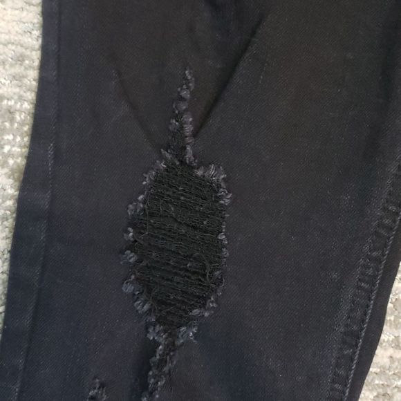 DOLLHOUSE destructed black denim overalls - Picture 3 of 12